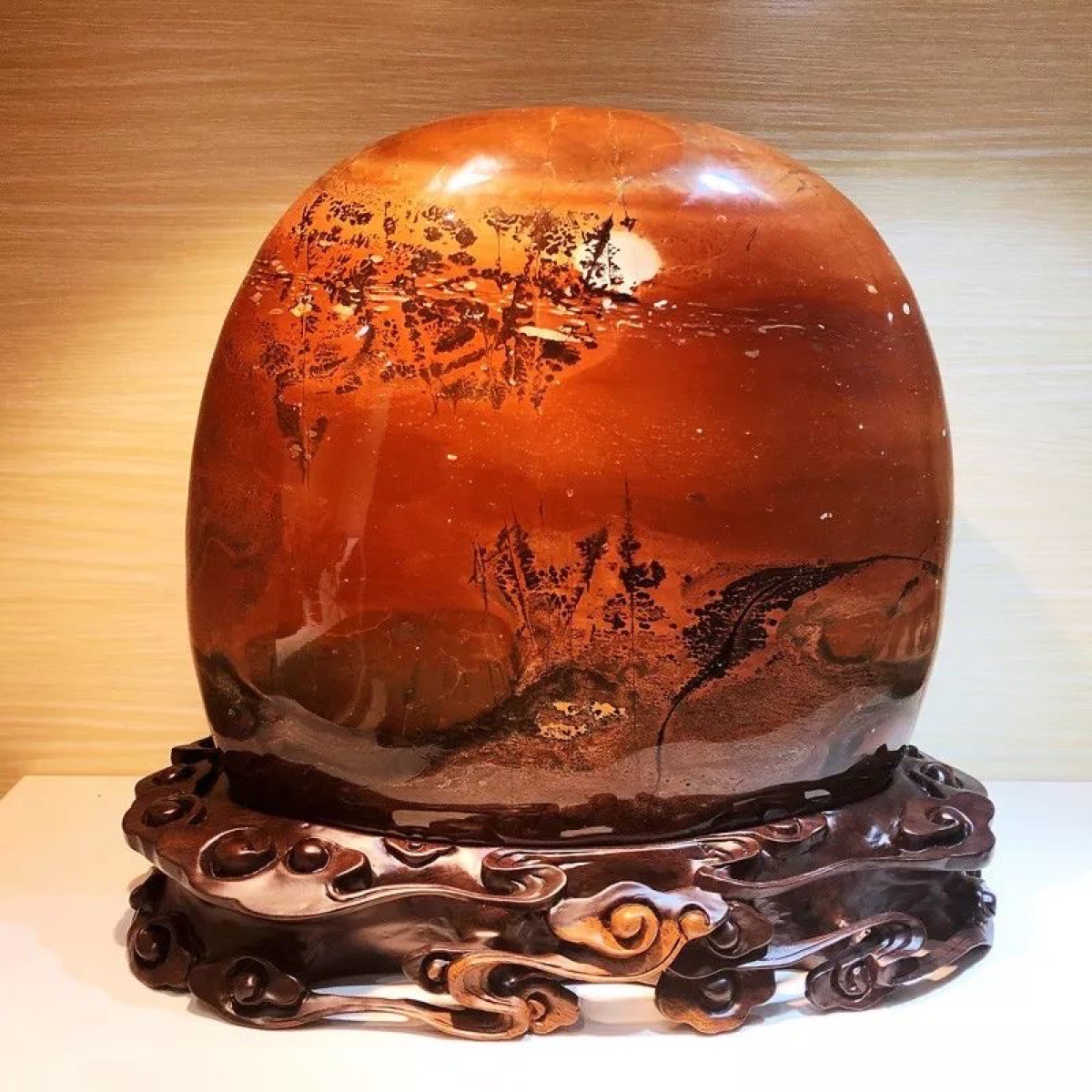 月挂枝头 · 广西国画石